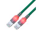 EasyLan DualBoot LED Patchkabel RJ45 S/FTP Kat.6 (Class E), mit saCon Stecker, LSOH, türkis, 5 m