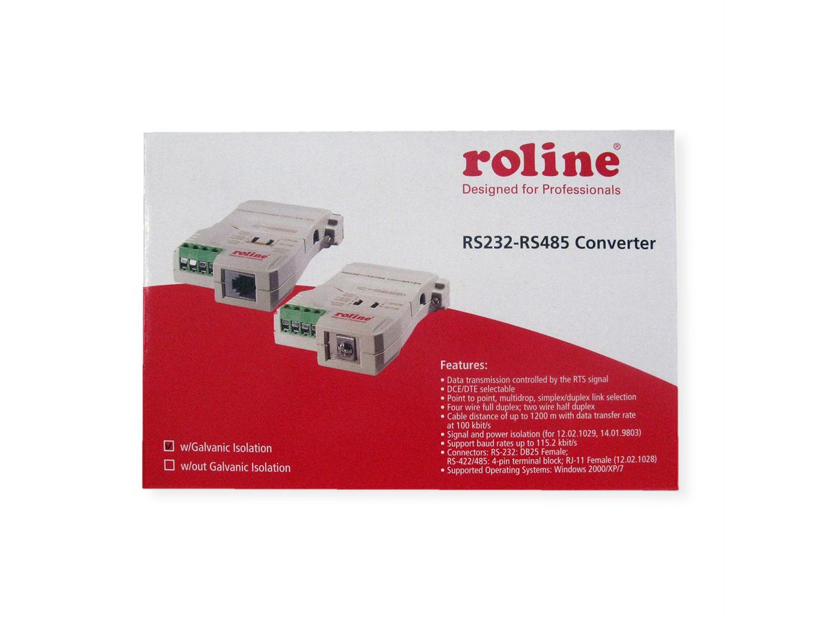 ROLINE Konverter RS232-RS485, mit galvan. Trennung