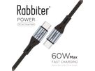 Rabbiter Power USB-C Kabel, 60W, 1.2m, schwarz, 1,2 m