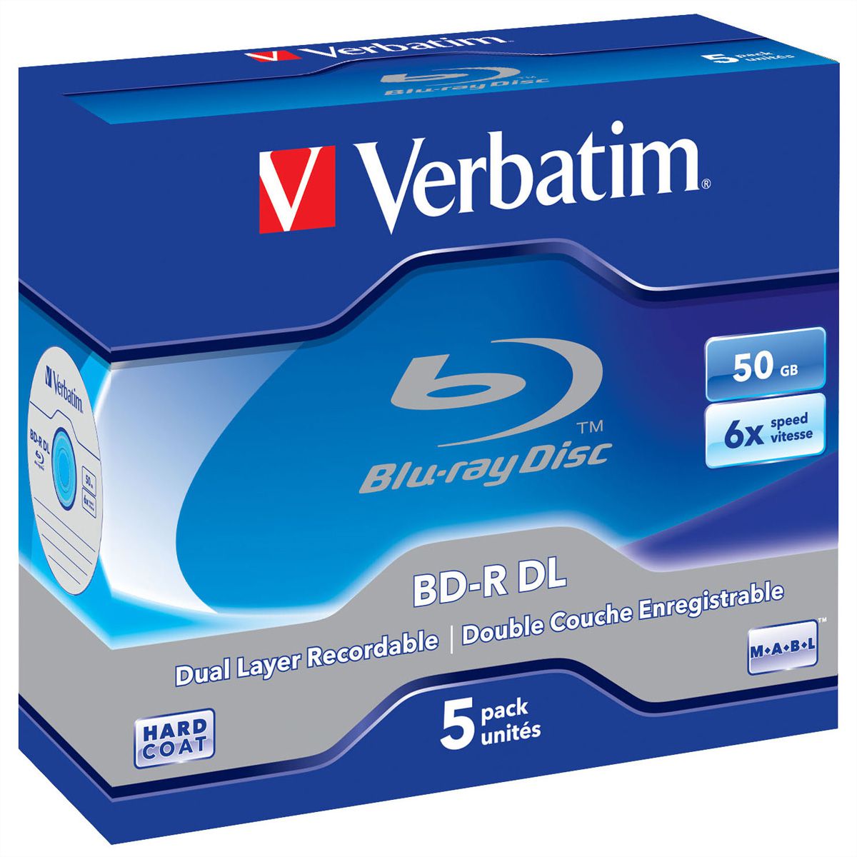 Verbatim BD-R Jewel DL 50GB 6x 5 Pack