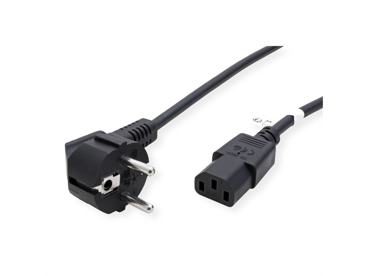 ROLINE GREEN Câble d'alimentation IEC droit, noir, 3 m
