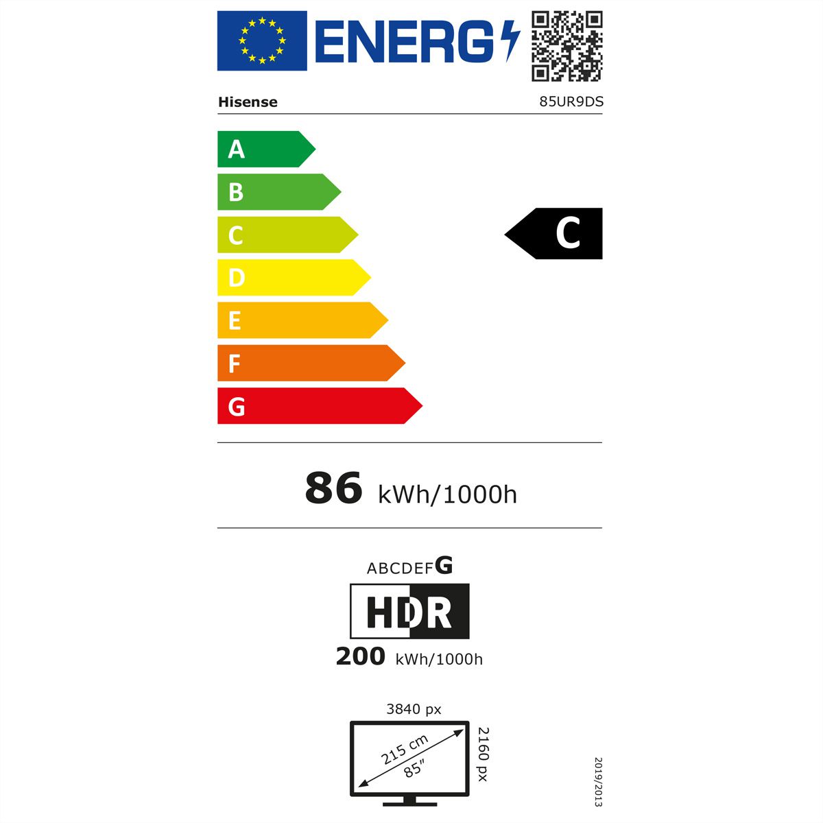 Hisense TV 85UR9DS 85", RGB Mini LED 4K, 180Hz, 5000 Nits