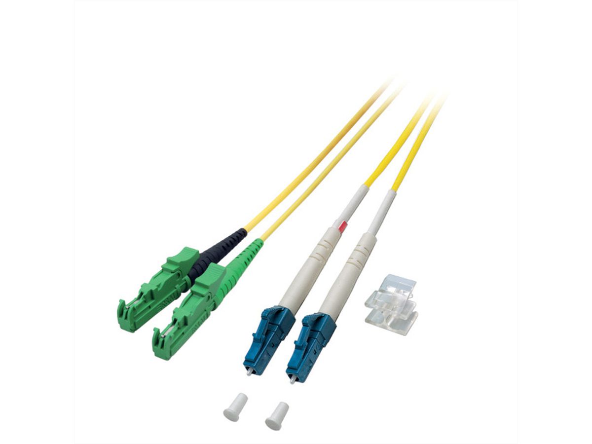Câble FO Duplex 9/125µm, E2000APC / LC, jaune, 10 m