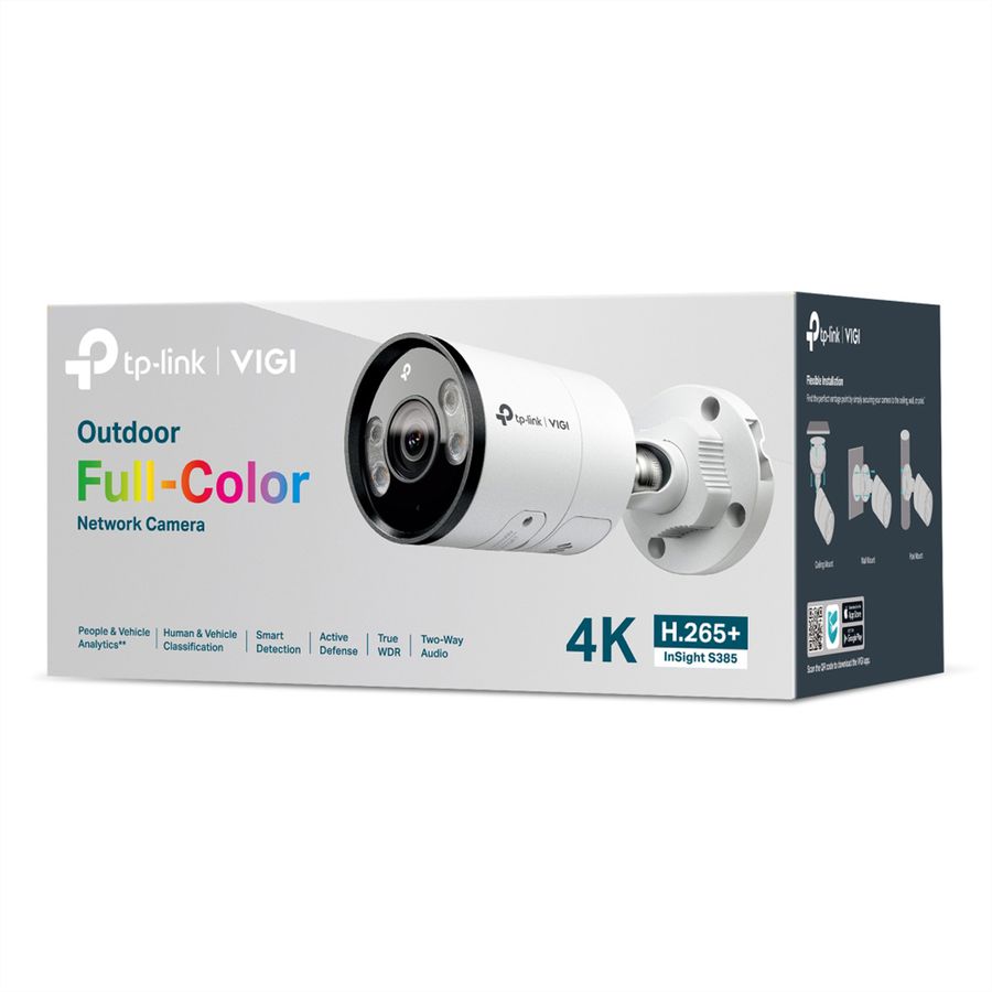 TP-Link InSight S385(4mm) Bullet Kamera 8 MP, 91.5°, IR-LED 30m