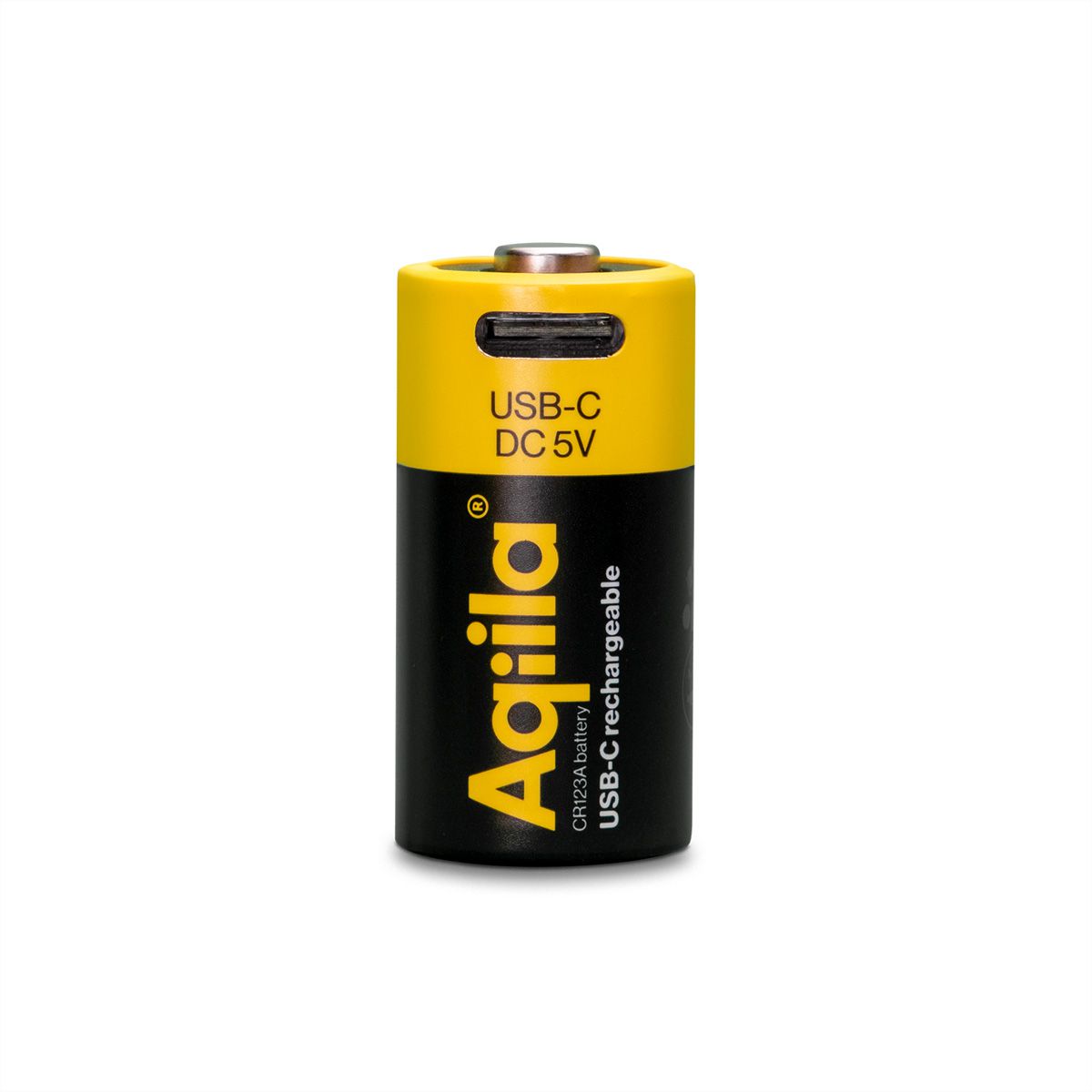 Aqiila USB-C Batterie CR123A 2x, 750 mAh, 3 V