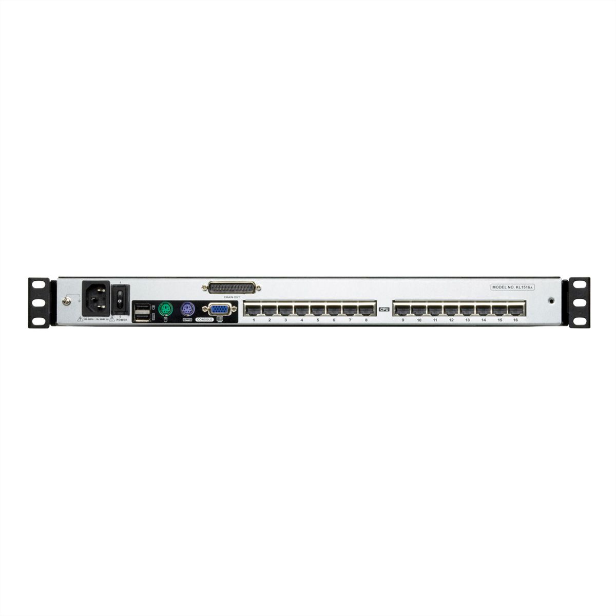ATEN KL1508AM Commutateur KVM catégorie 5e/6 LCD à 8 ports (Double rail), DE-Layout