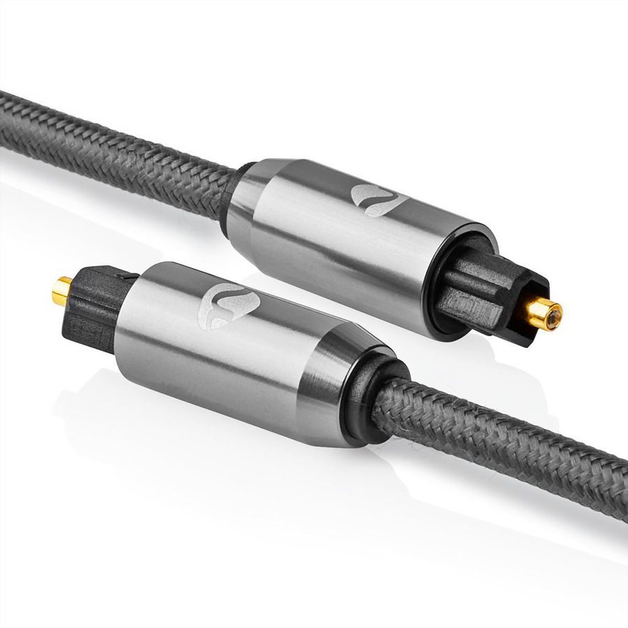Nedis Optisches Audiokabel Toslink, ST/ST, grau, 1 m
