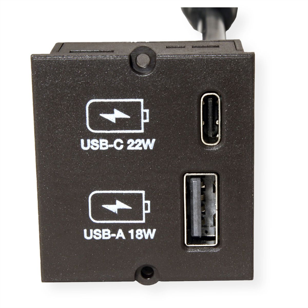 BACHMANN Custom Modul USB Charger Typ A & C 22W, Quickcharge, schwarz