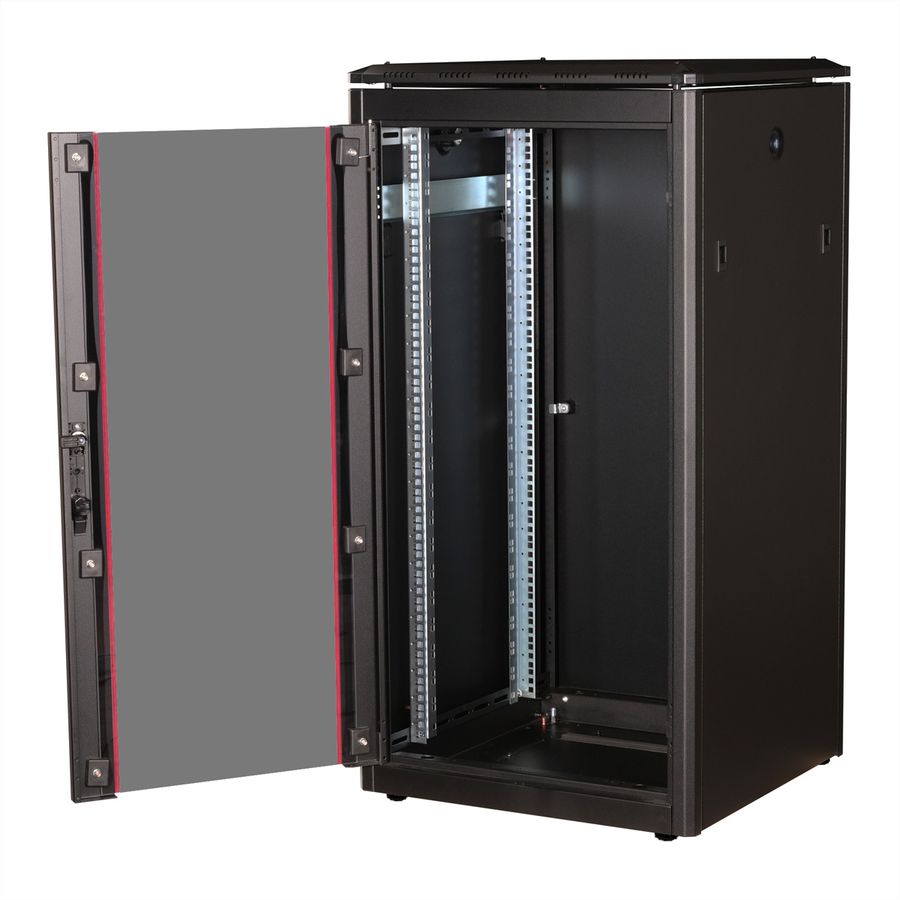 ROLINE 19-Zoll Netzwerkschrank Pro 22 HE, 600x600 BxT Glastür schwarz