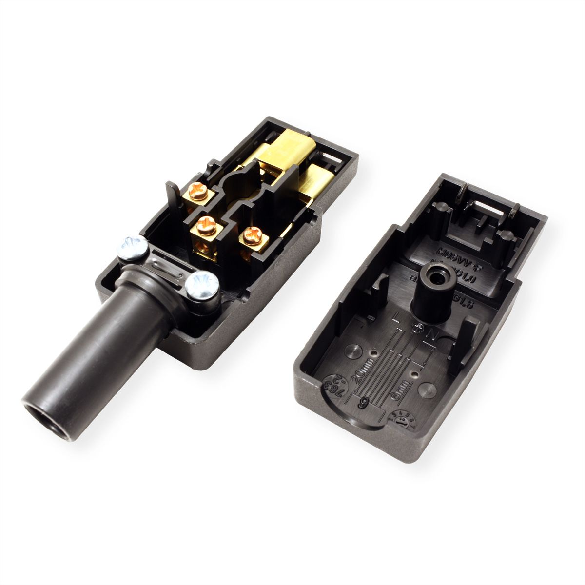 BACHMANN Kaltgerätekupplung IEC320 C19 16A/250VAC, Schraubanschluß, schwarz