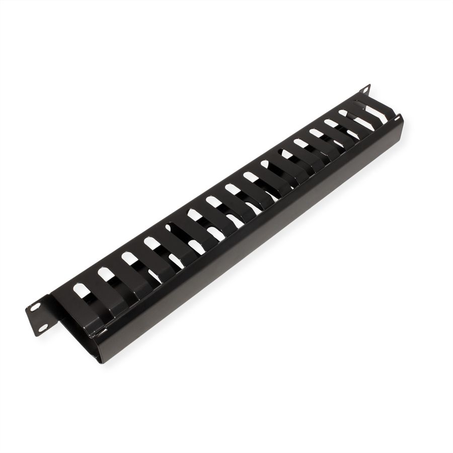 VALUE 19-Zoll-Frontplatte 1 HE mit Rangierkanal 40 x 60 mm, schwarz