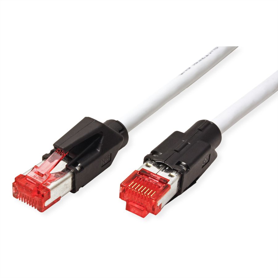 Cordon DÄTWYLER Cat.6 (Classe E) S/FTP, CU 7702 flex LS0H, Hirose TM21, gris, 3 m