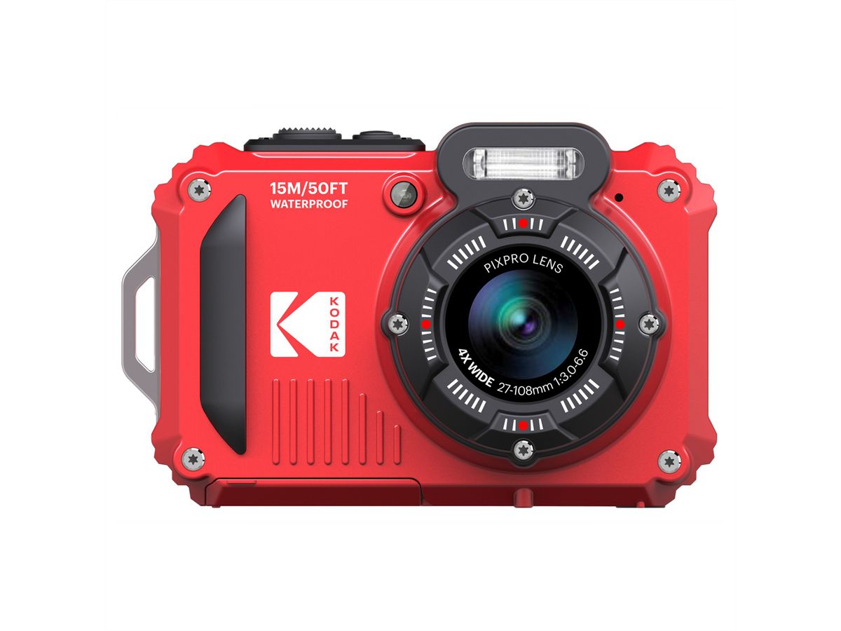 Kodak Unterwasserkamera WPZ2, rot, 4x opt. Zoom, 15m, 16MP, WiFi, HD Video