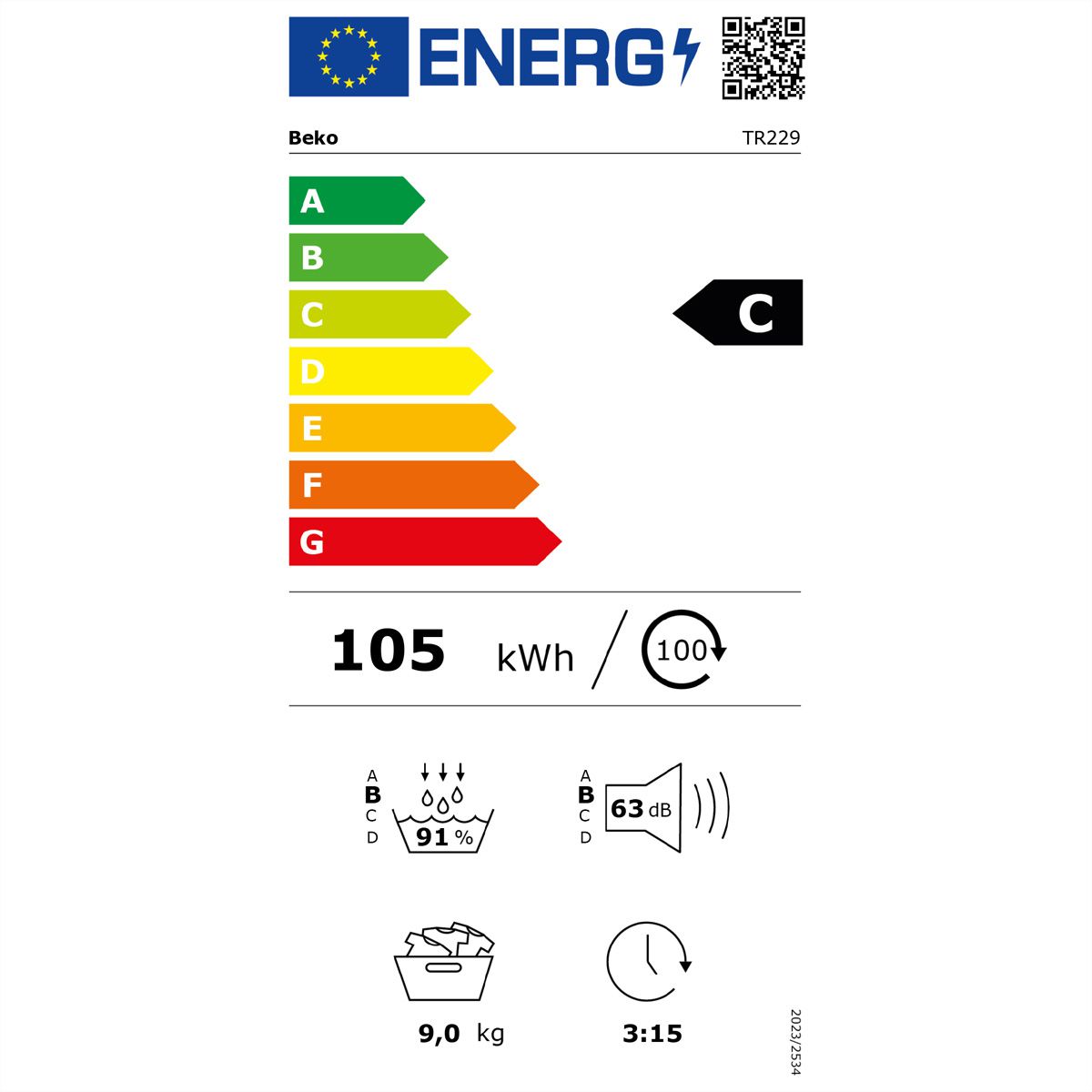 Beko Wäschetrockner TR709, 9Kg, A