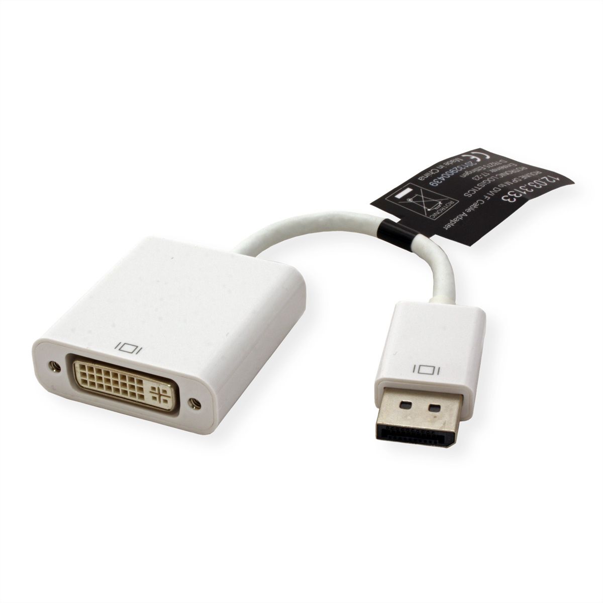 ROLINE DisplayPort-DVI Adapter, DP Stecker-DVI Buchse
