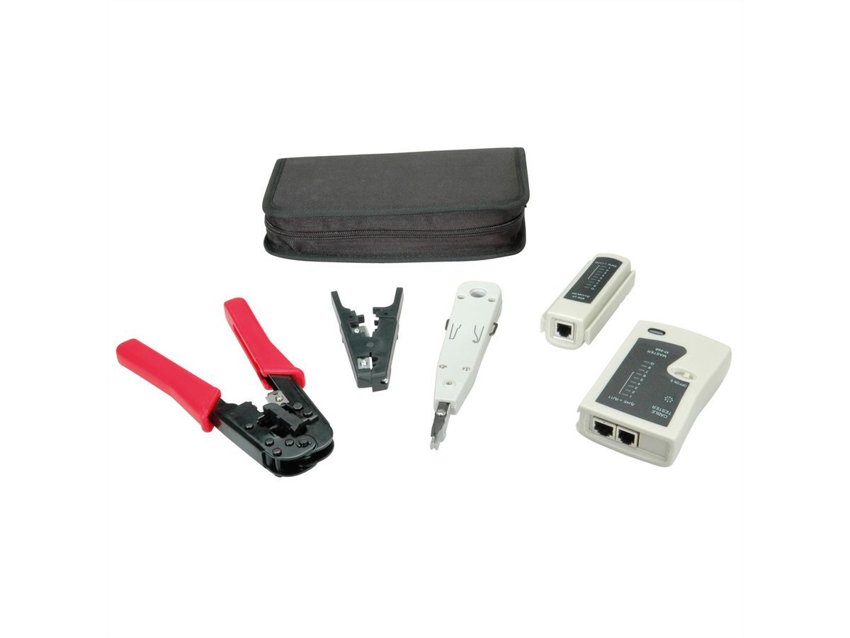 VALUE Netzwerk Werkzeug-Set, 4-teilig, mit Tasche