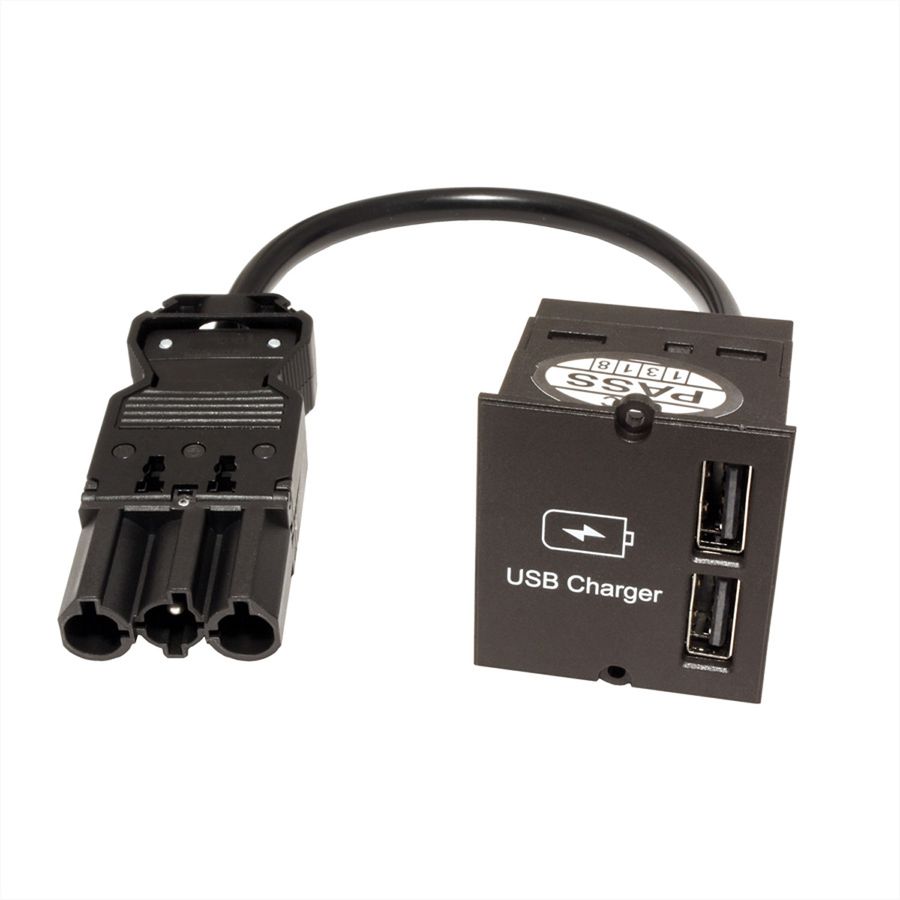 BACHMANN Module Custom USB Double-chargeur, noir, 0,2 m
