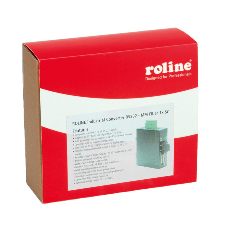 ROLINE Industrie Konverter RS232 - Multimode Glasfaser, SC