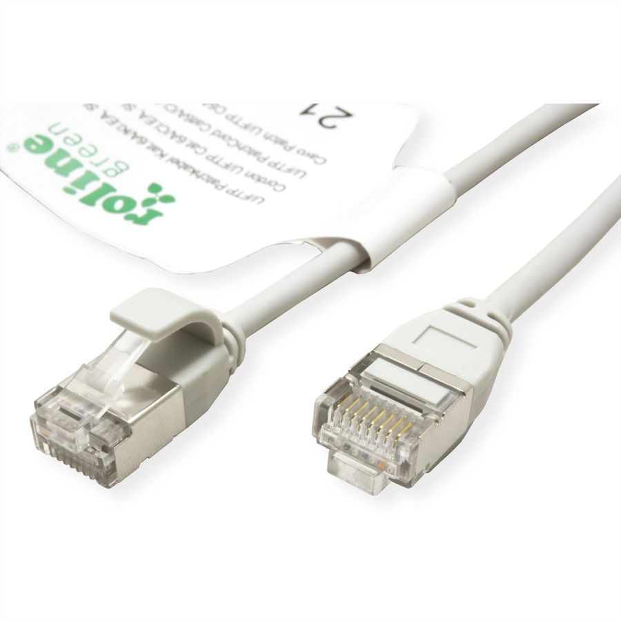 ROLINE GREEN U/FTP Patchkabel Cat.6A (Class EA), LSOH, slim, grau, 5 m