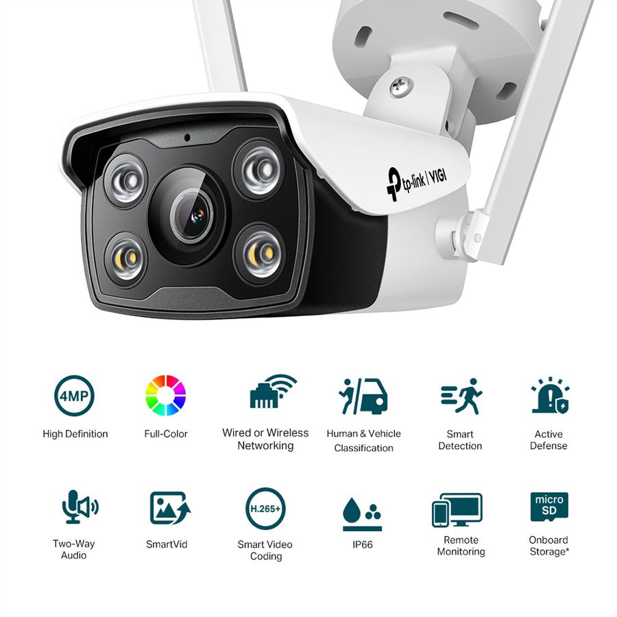 TP-Link VIGI C340-W(4mm) Bullet-Kamera 4 MP, 80°, IR-LED 30m, WiFi