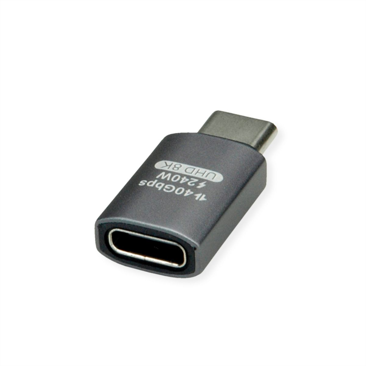 ROLINE Adaptateur USB4 Gen 3x2, Aluminium, Type C, M/F, argent