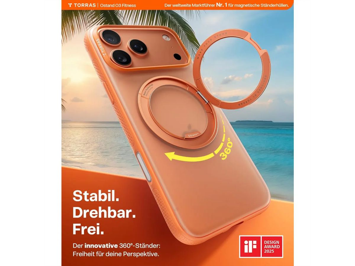 Torras UPRO Ostand Pro Schutzhülle, iPhone 17 Pro, Magsafe, orange