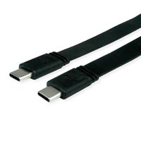 VALUE Câble USB4 Gen 3, avec PD, C-C, M/M, 8K UHD-2, 40Gbit/s, Emark, 100W, plat, noir, 0,5 m