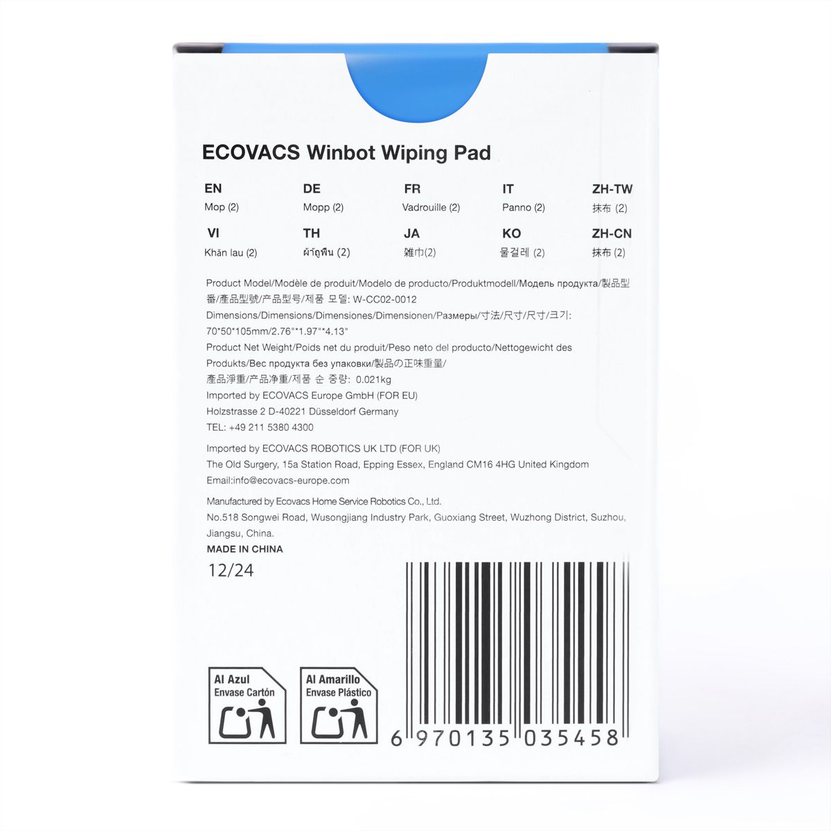 Ecovacs Reinigungstücher, zu Winbot Mini