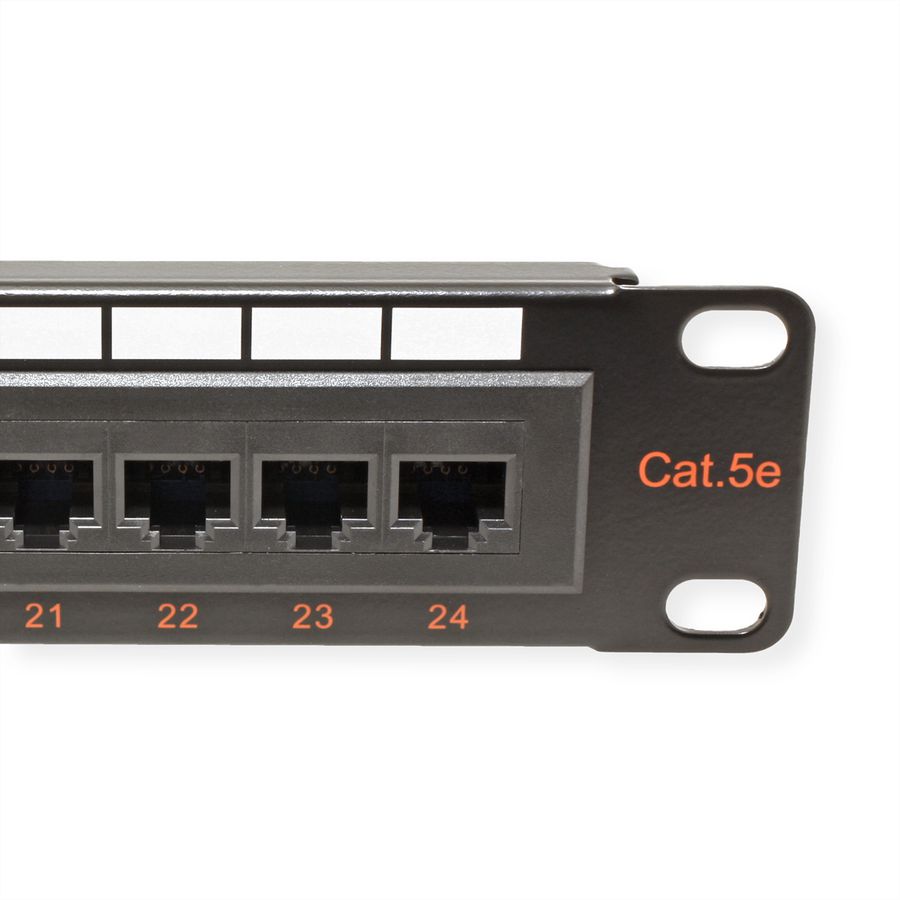 ROLINE Cat.5e (Class D) 19-Zoll-Patchpanel, 24 Ports, UTP, schwarz