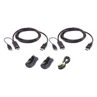 ATEN 2L-7D02UHDPX5 Kit de câbles KVM USB deux affichages sécurisés et universels de 1,8 M