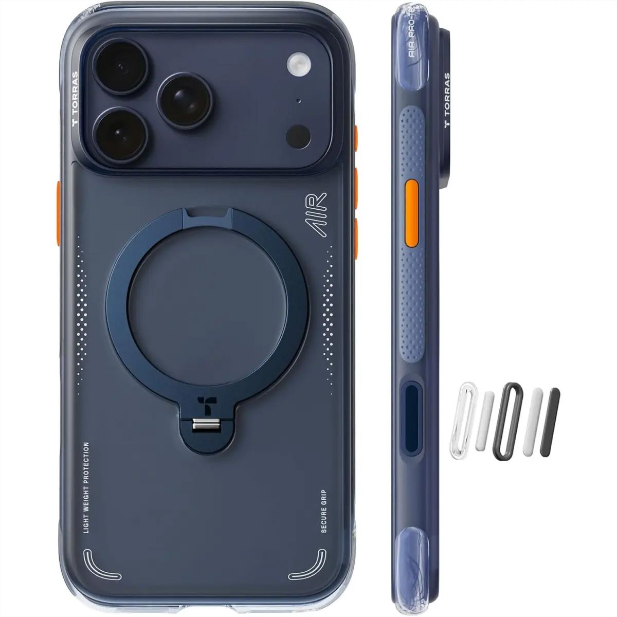 Torras Ostand Q3 Air Case, iPhone 17 Pro Max, MagSafe, noir
