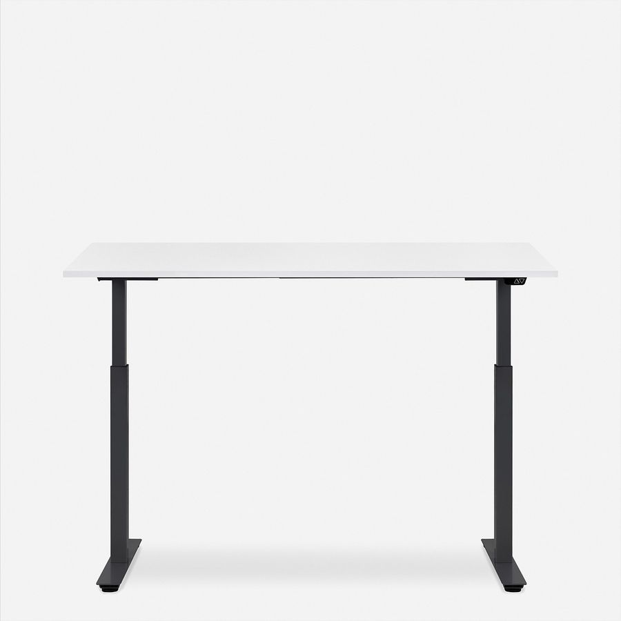 WRK21 Bureau Smart 160 x 80 cm, Hauteur réglable, Blanc uni / Noir