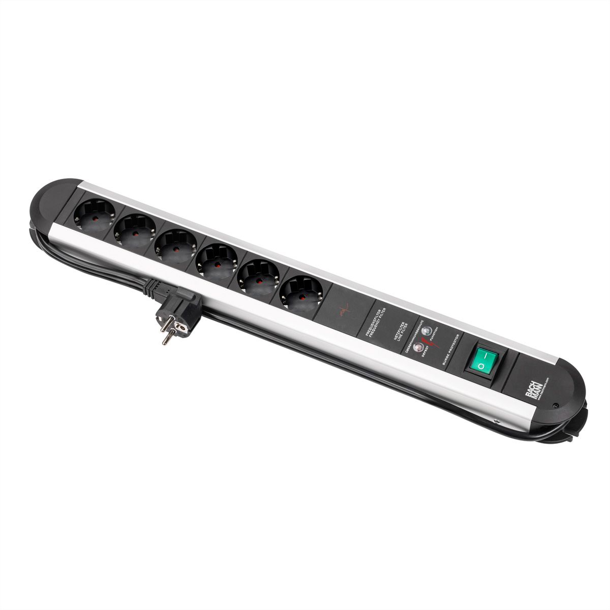 BACHMANN PRIMO Bâti de prises 6x contact de protection, protection totale de l'appareil Interrupteur, 1,75 m