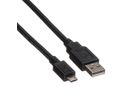 ROLINE Câble USB 2.0, USB A mâle - Micro USB B mâle, noir, 0,15 m