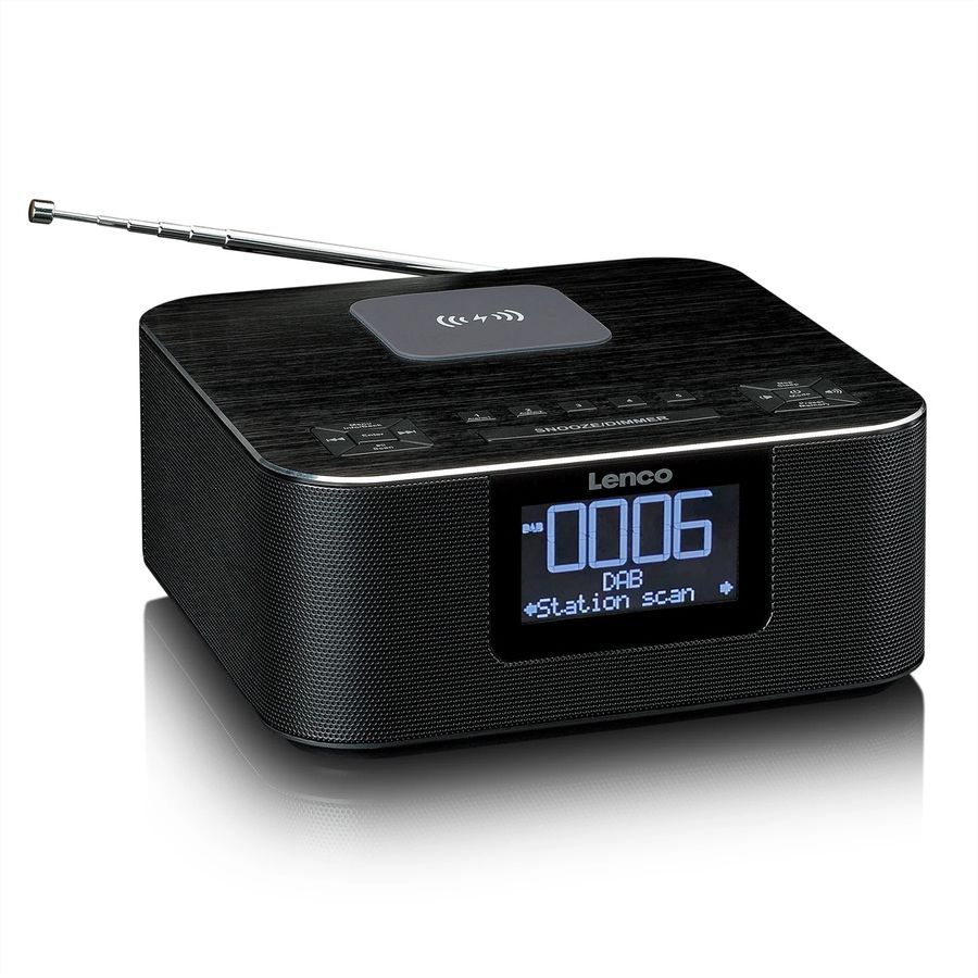 Lenco radio-réveil CR-650, DAB+, noir, BT et fonction de charge sans fil, noir