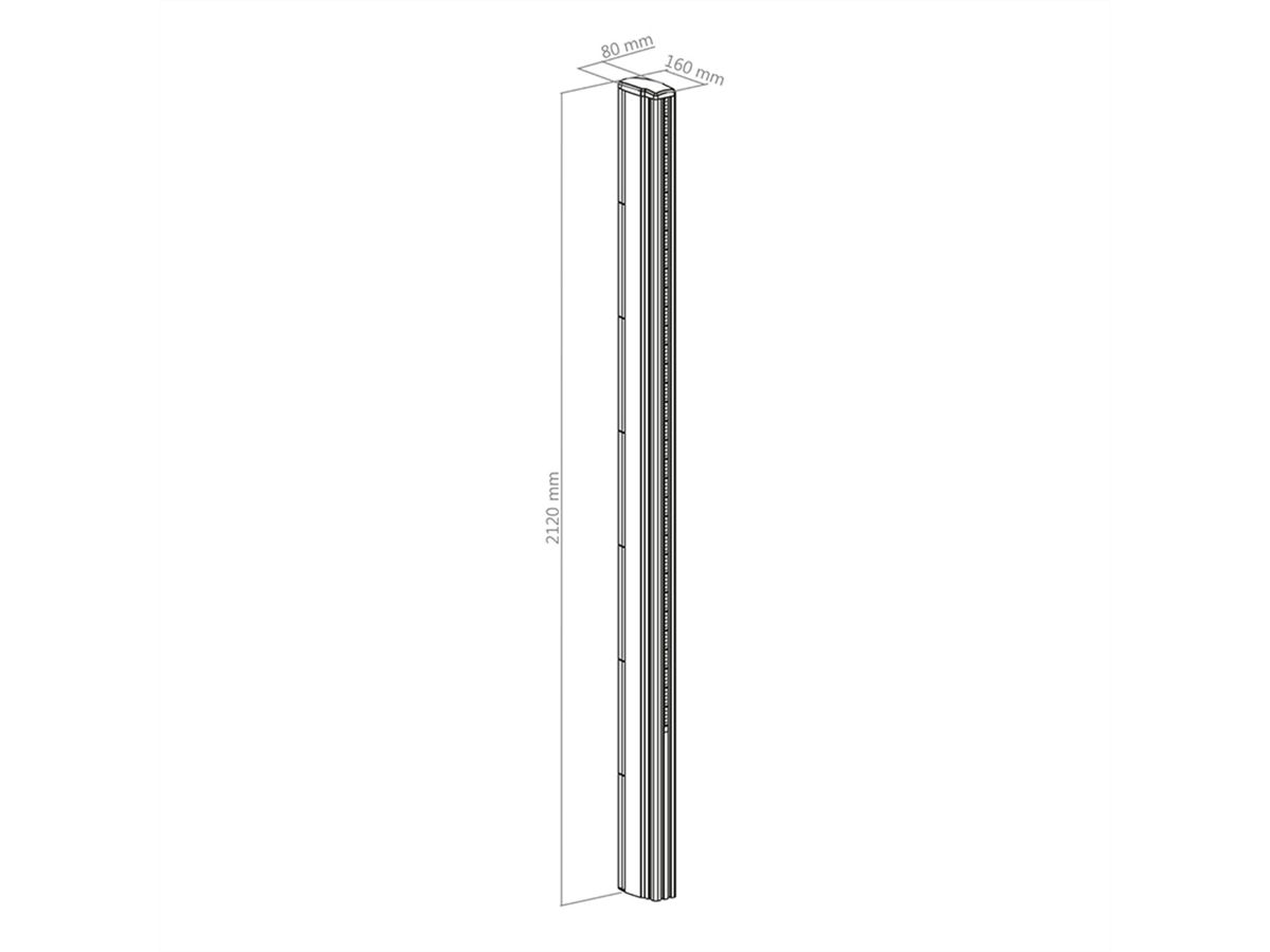 Hagor Aluminium Colonne CPS - Alu pillar 2100mm, noir