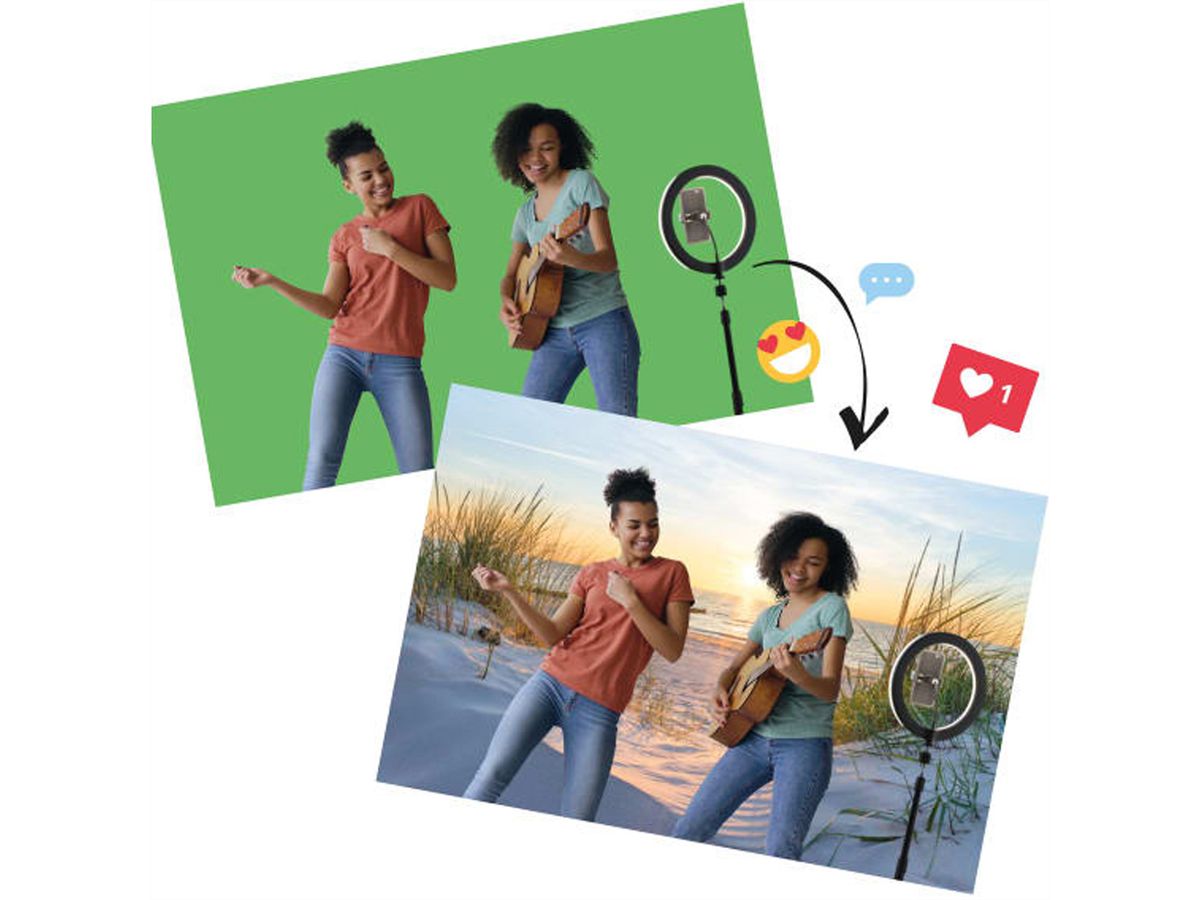 T'nB Influence Studio Pack 1x Tripod 1x10" LED Ring,1xTelehalter,1x Greenscr