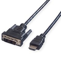 VALUE Câble de raccordement pour écran DVI (18+1) M /HDMI M, noir, 1 m