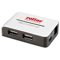 ROLINE Hub USB 2.0 "Black and White", 4 ports, avec alimentation