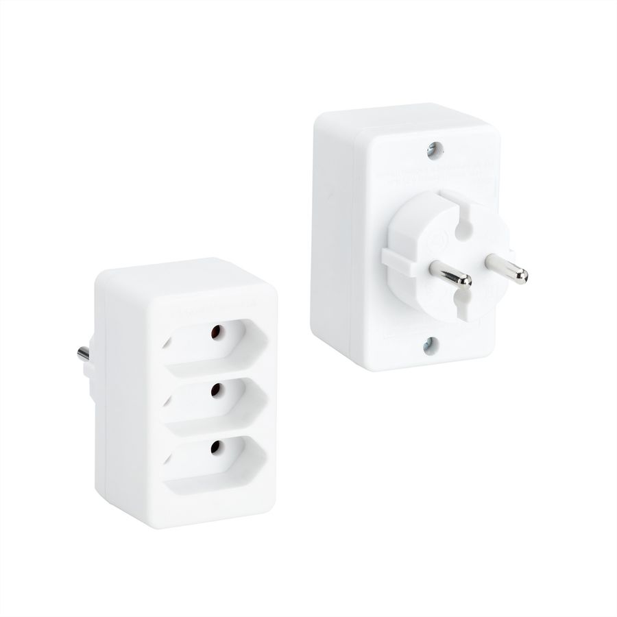 BACHMANN Multistecker 3xEuro, weiß 3x2,5A/230V