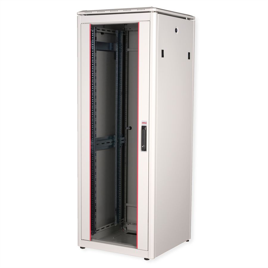 ROLINE 19-Zoll Netzwerkschrank Pro 32 HE, 600x600 BxT Glastür grau