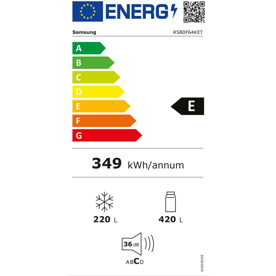 Samsung Food Center RS5000 FC, 640L, E-Grade, Wi-Fi, Aspect acier inoxydable