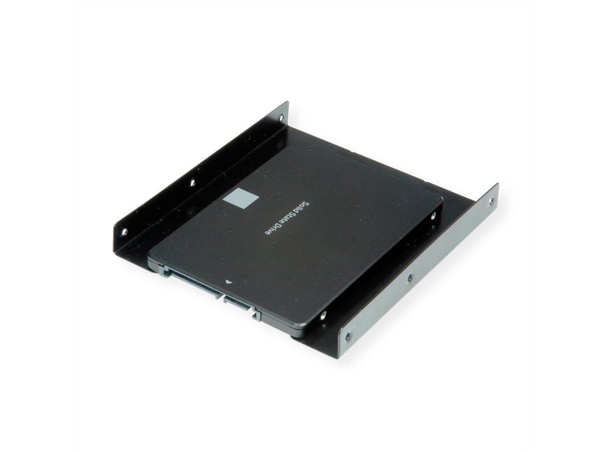 ROLINE Adaptateur de montage HDD/SSD 3.5" pour 1x HDD/SSD 2.5", métal, noir, noir