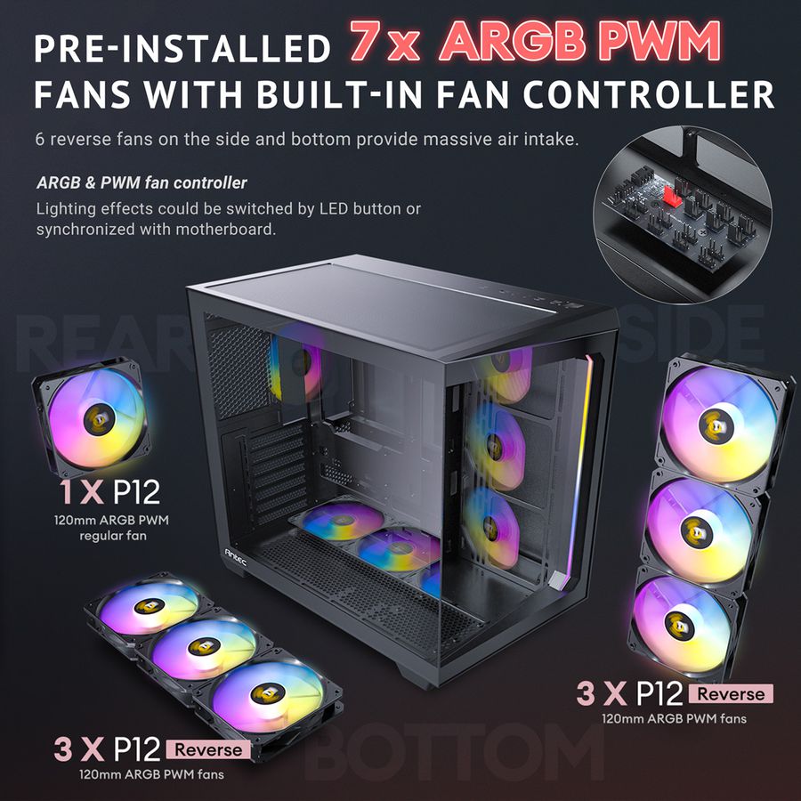 ANTEC Constellation C5 ARGB Boîtier PC Midi Tower ATX, noir