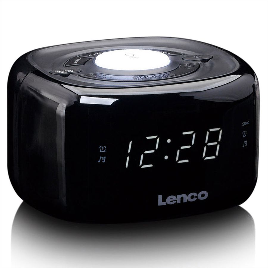 Lenco Radiowecker, CR-12BK, schwarz, FM Radio, mit Nachtlicht