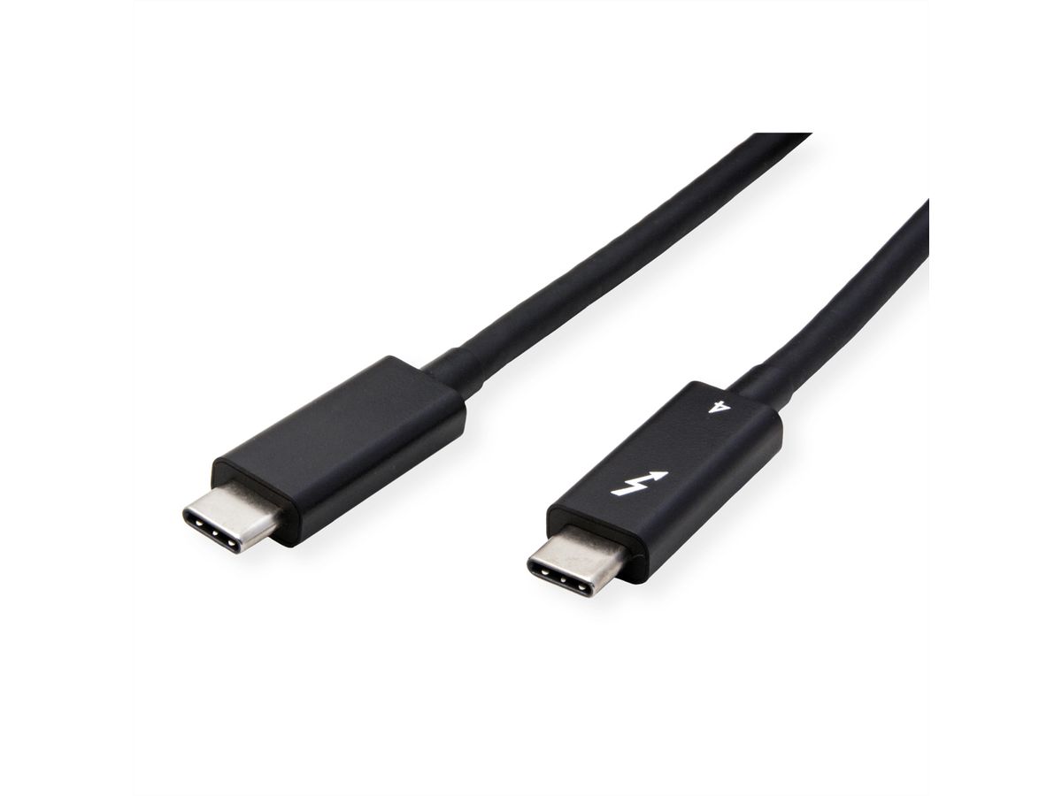 ROLINE Câble Thunderbolt™ 4 USB type C, M/M, 8K UHD-2, 40Gbit/s, 100W, actif, noir, 1,5 m