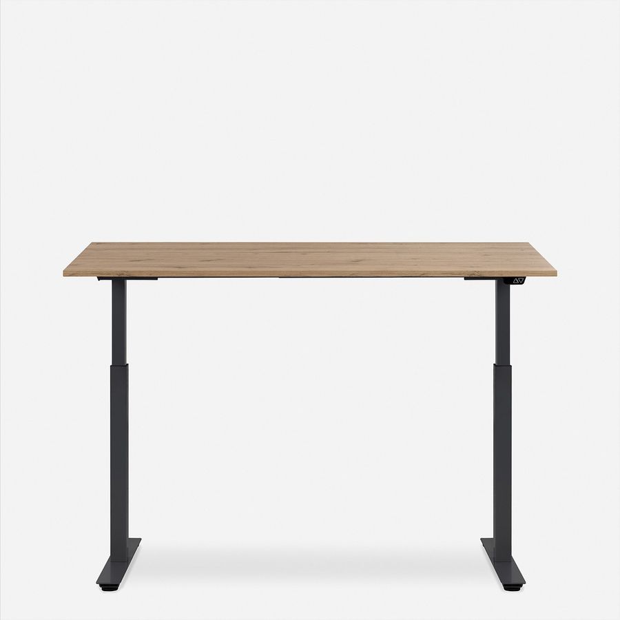 WRK21 Schreibtisch Smart 180 x 80 cm, Höhenverstellbar, Kendal Eiche / Schwarz