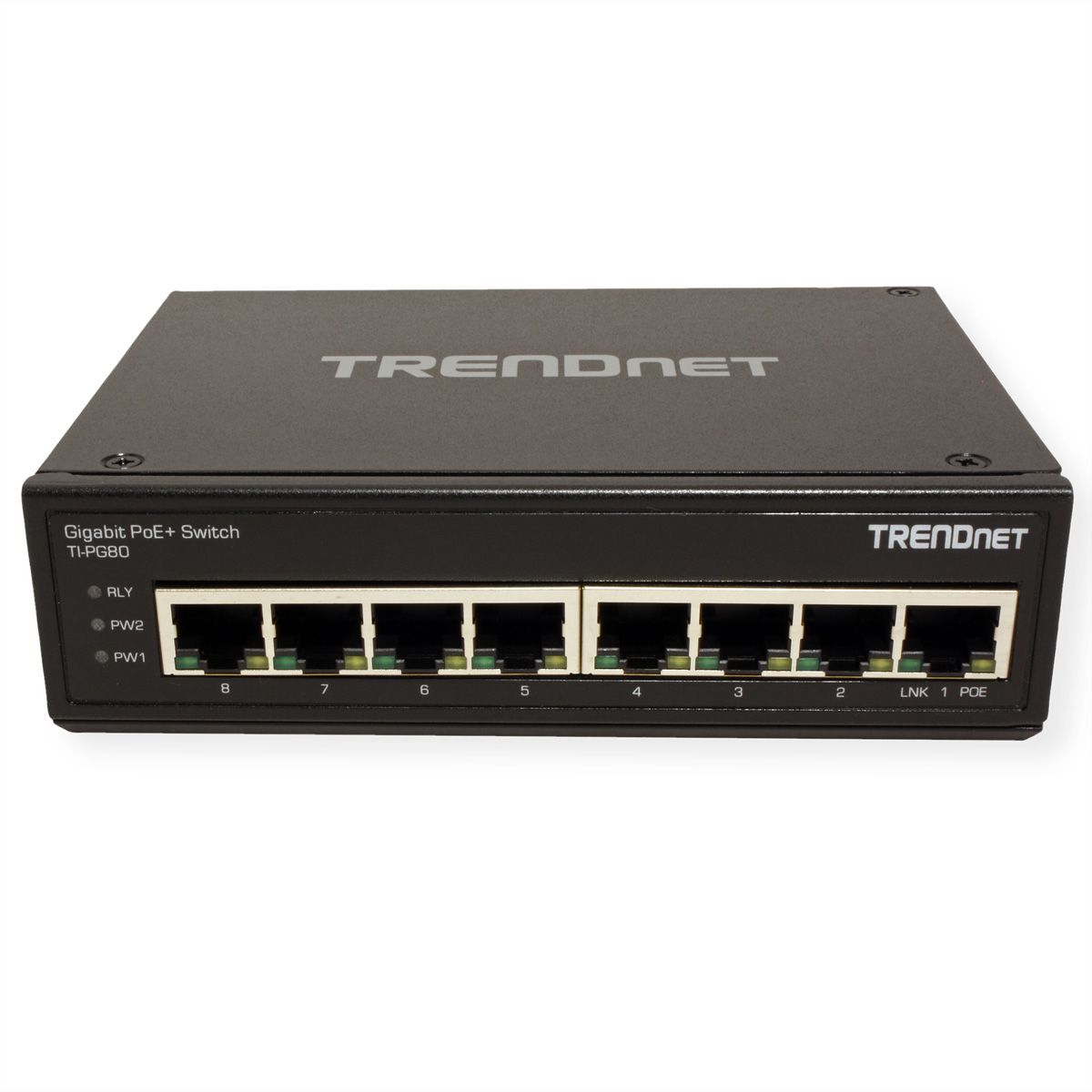 TRENDnet TI-PG80 Switch Rail DIN PoE+ Gigabit industriel renforcé à 8 ports