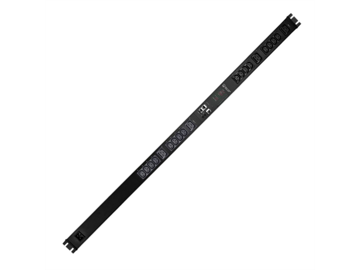 GUDE EPC 87-3300-18 30-fach switched und metered PDU, vertikaler Einbau 0HE, 400V 3P*N+PE 3x16A, schwarz, 170 cm