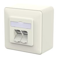 METZ CONNECT E-DAT C6A LSA++ Prise, 2 ports, apparent (AP), blanc pur